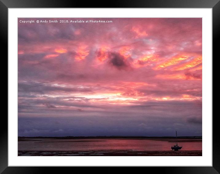 Serene Sunset Reflections Framed Mounted Print by Andy Smith
