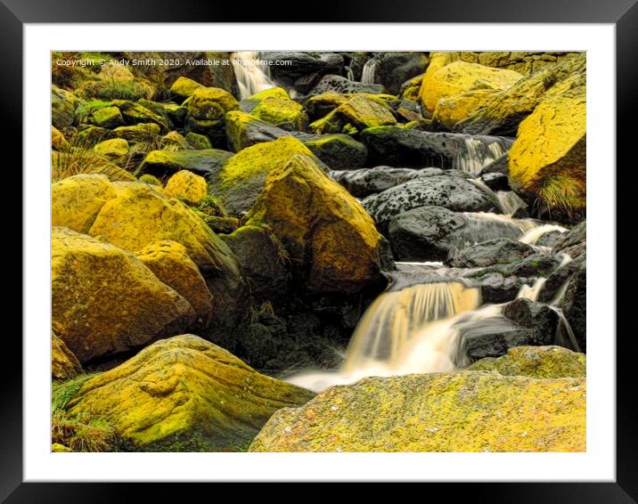 Majestic Autumn Waterfall Framed Mounted Print by Andy Smith