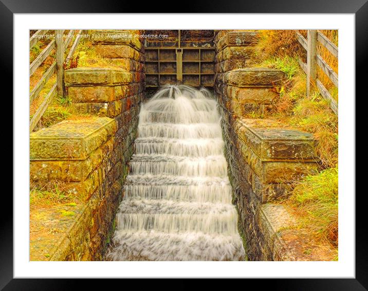Majestic Waterfall at Yeoman Hey Framed Mounted Print by Andy Smith