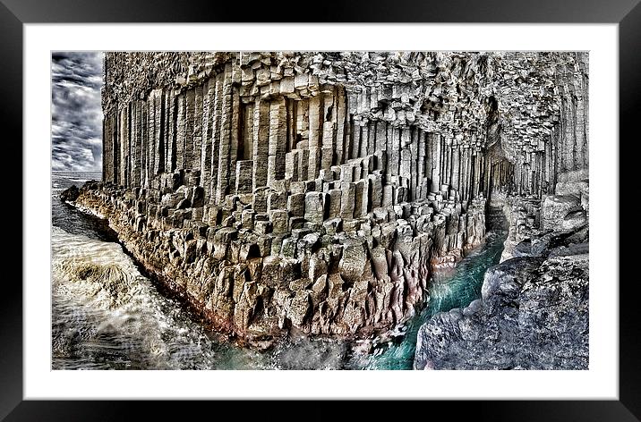  Fingal's cave panorama, Staffa, Scotland Framed Mounted Print by James Bennett (MBK W