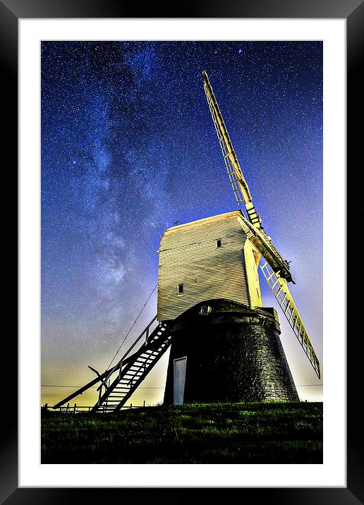  Milkyway above Wrarby Mill Framed Mounted Print by Gregory Culley