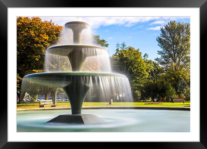 Central Park fountain uk Framed Mounted Print by Gregory Culley