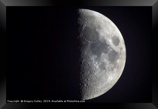 Half moon from the Northern Hemisphere Framed Print by Gregory Culley