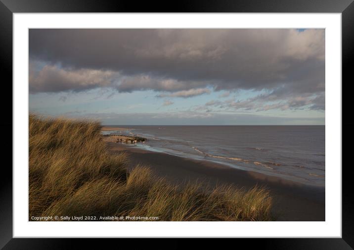 Northern view at Winterton-on-sea Framed Mounted Print by Sally Lloyd