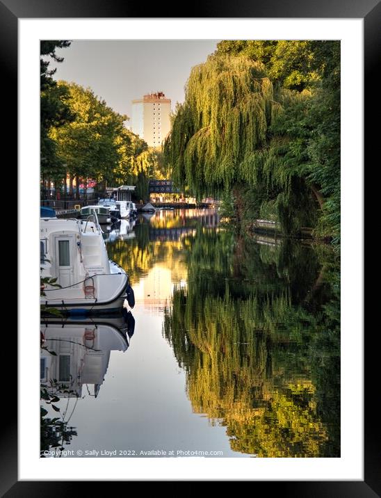 River Wensum Norwich, looking to Foundry Bridge Framed Mounted Print by Sally Lloyd