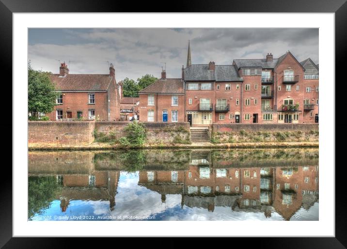 Quayside View Norwich Framed Mounted Print by Sally Lloyd