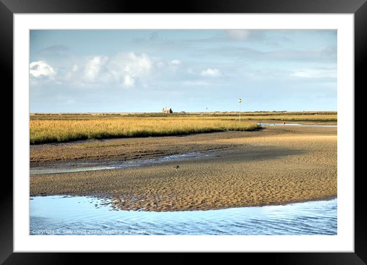 A golden view to Blakeney Watch House, Norfolk Framed Mounted Print by Sally Lloyd