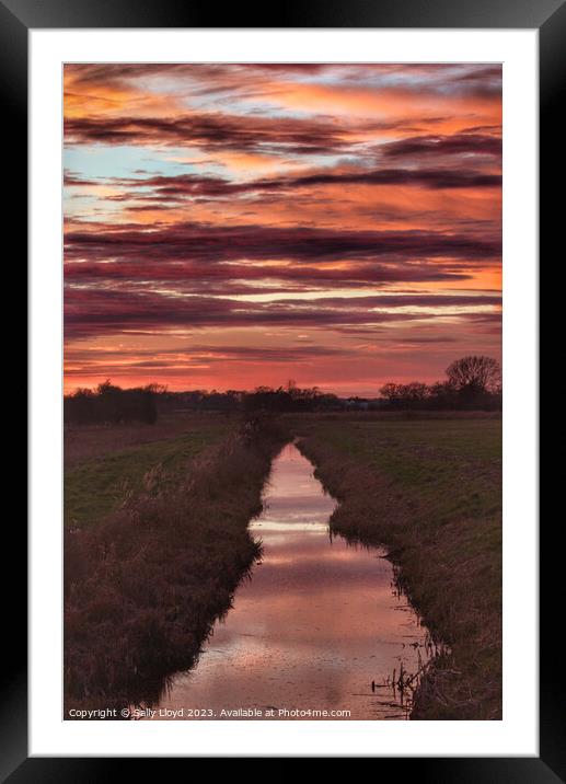 Majestic Sunset Reflection over St Benets Abbey Framed Mounted Print by Sally Lloyd