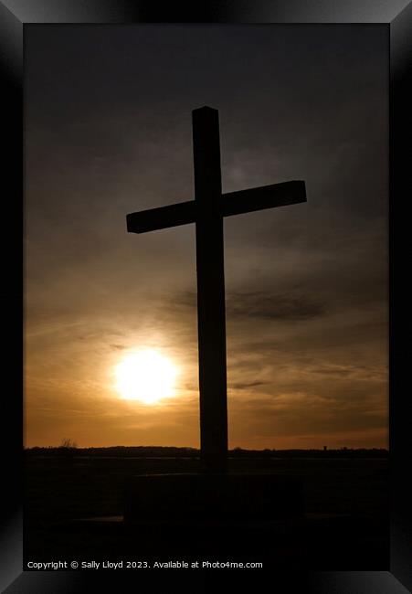 The Peaceful Cross of Sunset at St Benets Abbey Framed Print by Sally Lloyd