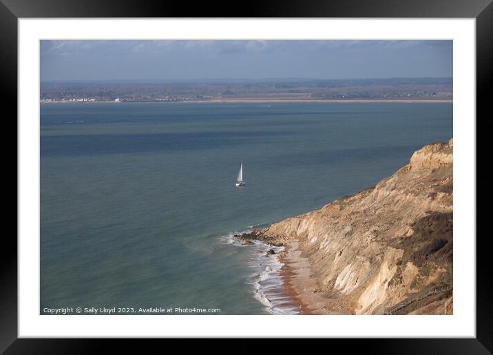 Gliding through the Jeweled Cliffs Framed Mounted Print by Sally Lloyd