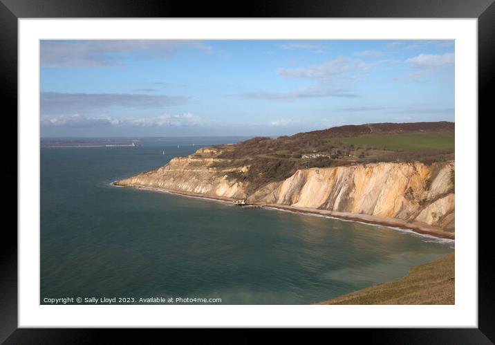 Majestic View of Alum Bay Framed Mounted Print by Sally Lloyd