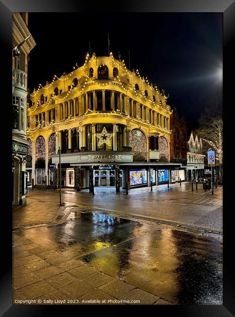 Jarrolds Department Store at Christmas, Norwich Framed Print by Sally Lloyd