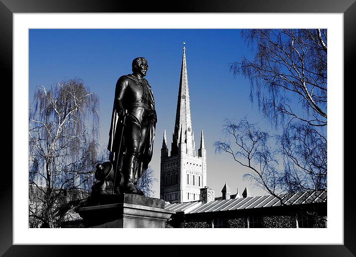  Wellington Statue at Norwich Cathedral Framed Mounted Print by Sally Lloyd