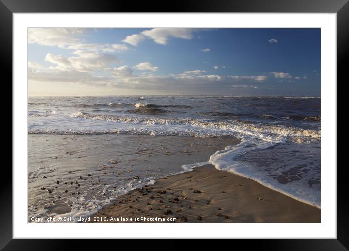 Wave Split at Wells Next The Sea Norfolk Framed Mounted Print by Sally Lloyd