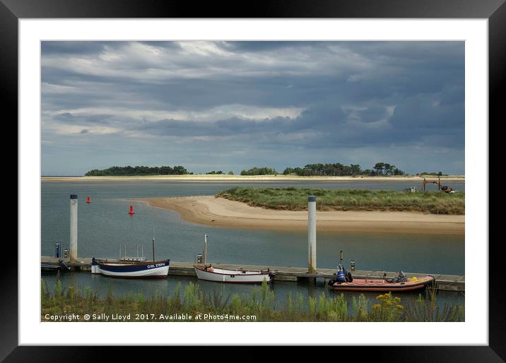 Boats at Wells next the Sea Framed Mounted Print by Sally Lloyd
