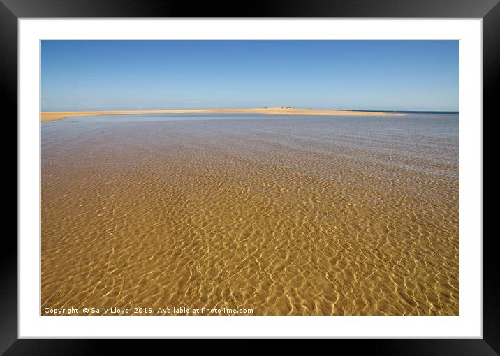 Water Ripples over the sand at Wells-next-the-sea Framed Mounted Print by Sally Lloyd