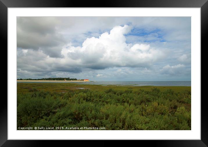 View to Wells Lifeboat Station from East Hills Framed Mounted Print by Sally Lloyd
