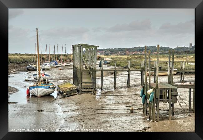 Low tide betwixt Morston and Blakeney Framed Print by Sally Lloyd