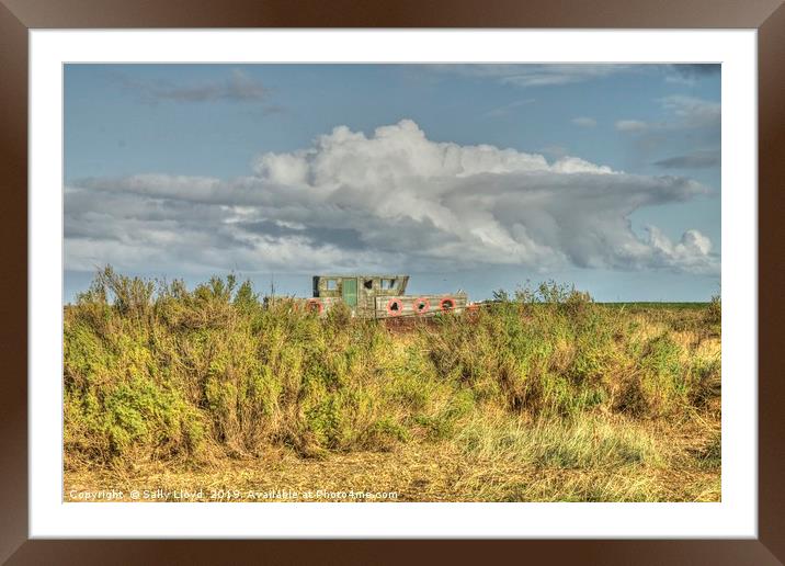 The Old Barge at Blakeney Framed Mounted Print by Sally Lloyd