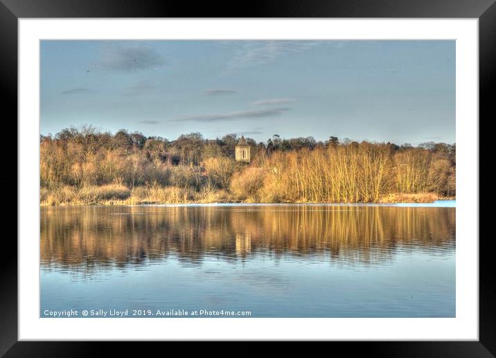 Autumn Reflections at Whitlingham Broad Norfolk  Framed Mounted Print by Sally Lloyd