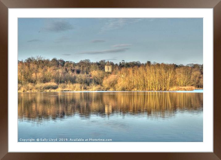 Autumn Reflections at Whitlingham Broad Norfolk  Framed Mounted Print by Sally Lloyd
