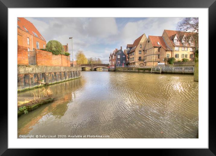 Norwich city river view Framed Mounted Print by Sally Lloyd