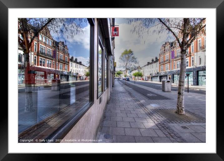 Prince of Wales Road, Norwich in Lockdown Framed Mounted Print by Sally Lloyd