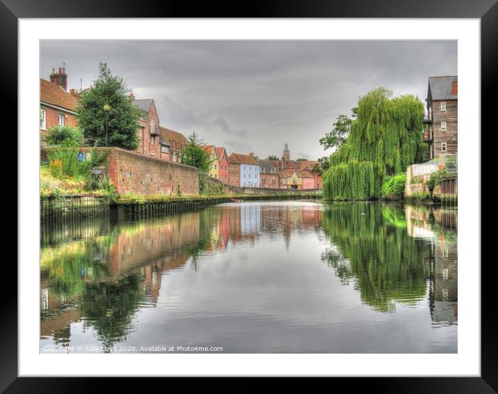 River City, Wensum Quayside Framed Mounted Print by Sally Lloyd