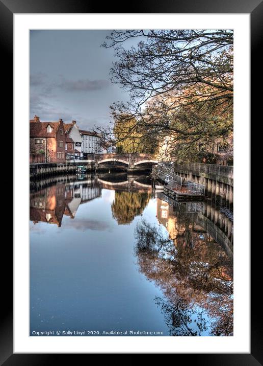 Fye Bridge, November in Norwich  Framed Mounted Print by Sally Lloyd