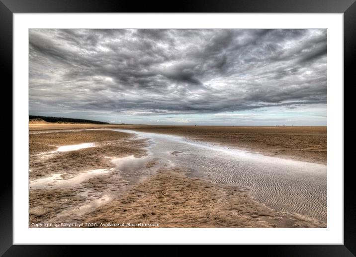 Wintry Wild Holkham Beach, Norfolk Framed Mounted Print by Sally Lloyd