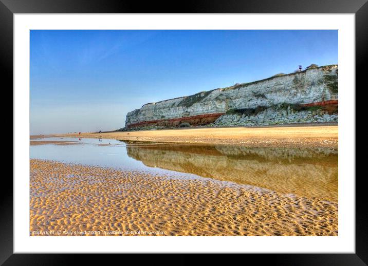 Cliff reflection at Hunstanton Norfolk Framed Mounted Print by Sally Lloyd