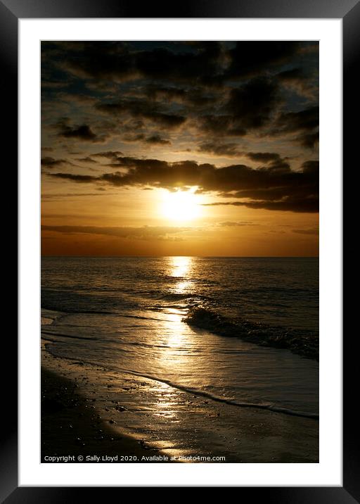 Sunset over the north sea, Hunstanton Framed Mounted Print by Sally Lloyd