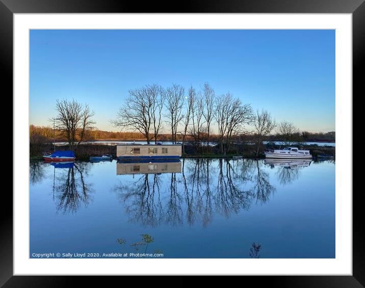 Reflections on The Yare, Norfolk Framed Mounted Print by Sally Lloyd