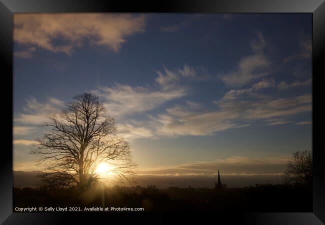 Sunset on St James Hill, Norwich Framed Print by Sally Lloyd