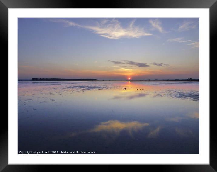 Captivating Sunset Over Poole Harbour Framed Mounted Print by paul cobb
