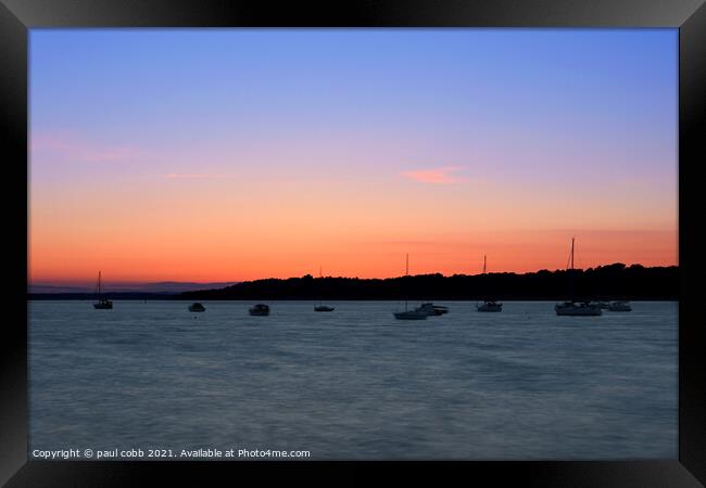 Serenity at Poole Harbour Framed Print by paul cobb