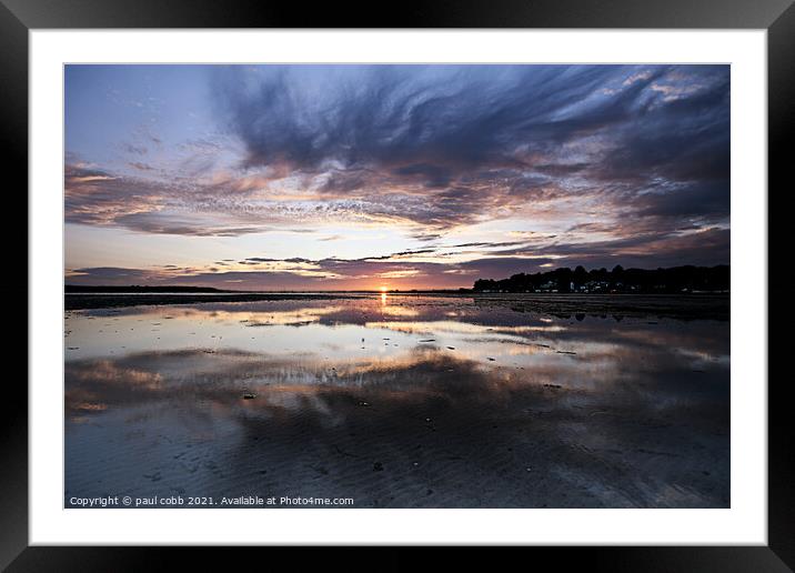 Dancing clouds of the sunset. Framed Mounted Print by paul cobb