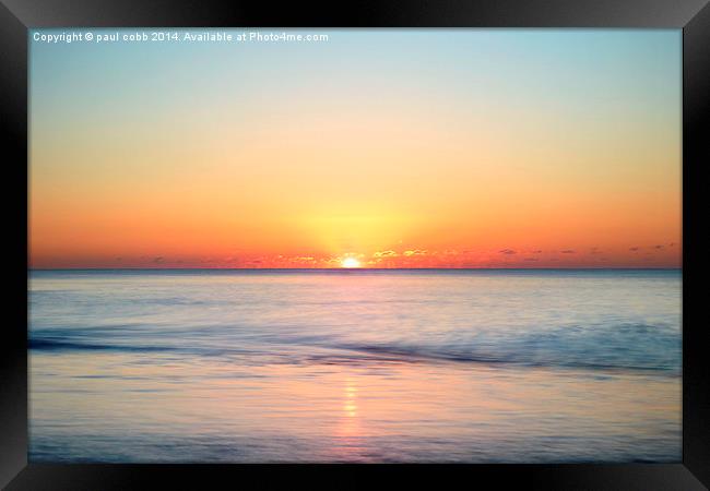Still sunrise.  Framed Print by paul cobb