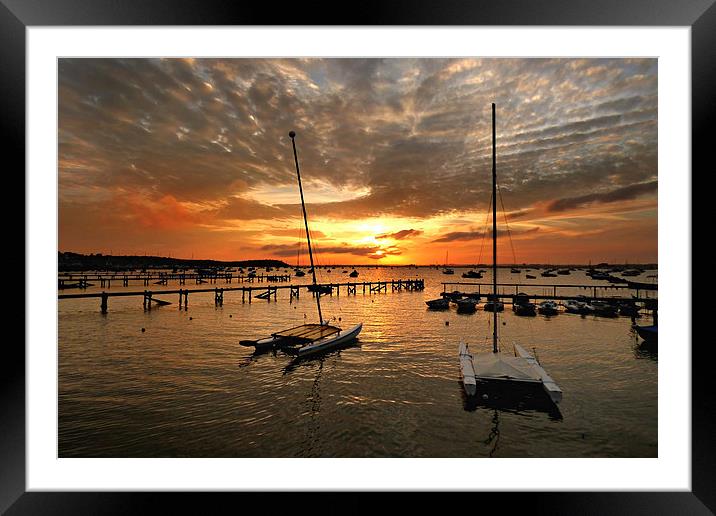  Twin sail sunset. Framed Mounted Print by paul cobb