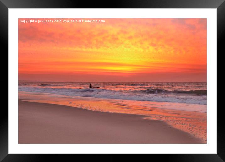  Into the pink sea. Framed Mounted Print by paul cobb