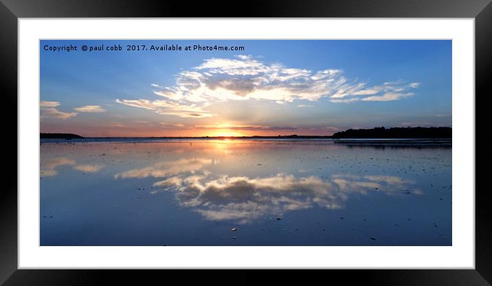Reflection of a sunset. Framed Mounted Print by paul cobb