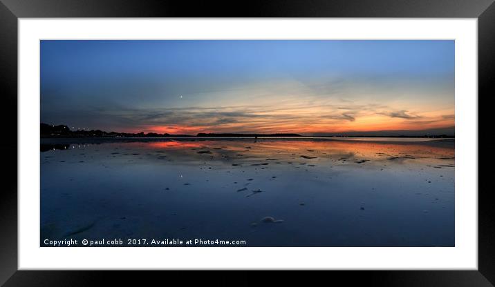Dusky sunset. Framed Mounted Print by paul cobb