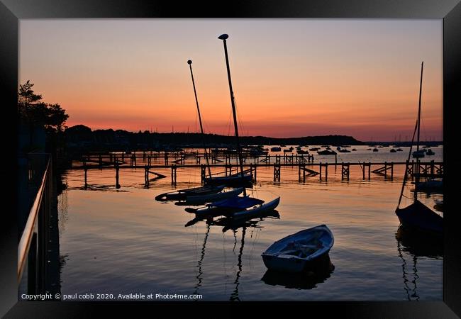 Evening moorings. Framed Print by paul cobb