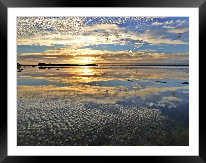 Sunset reflections. Framed Mounted Print by paul cobb