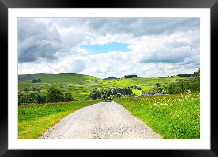 Beautiful landscape with rural road and hills Framed Mounted Print by Malgorzata Larys