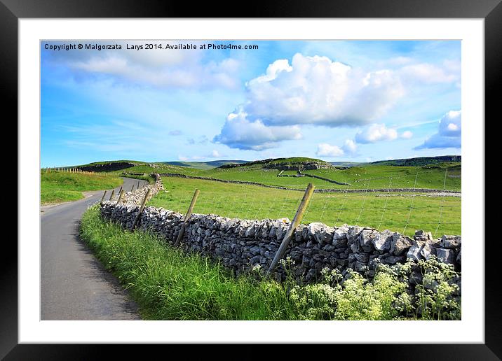 Beautiful landscape, Yorkshire Dales, England Framed Mounted Print by Malgorzata Larys