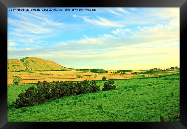 Beautiful Scottish landscape with rocky hills Framed Print by Malgorzata Larys