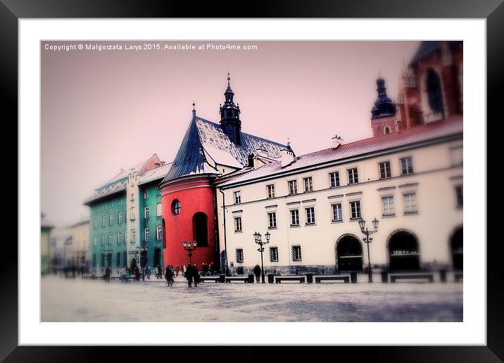 Old streets in the Old Town of Krakow, Poland, Eur Framed Mounted Print by Malgorzata Larys