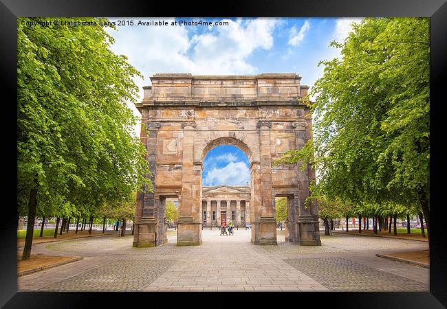  Glasgow Green & McLennan Arch, Scotland  Framed Print by Malgorzata Larys