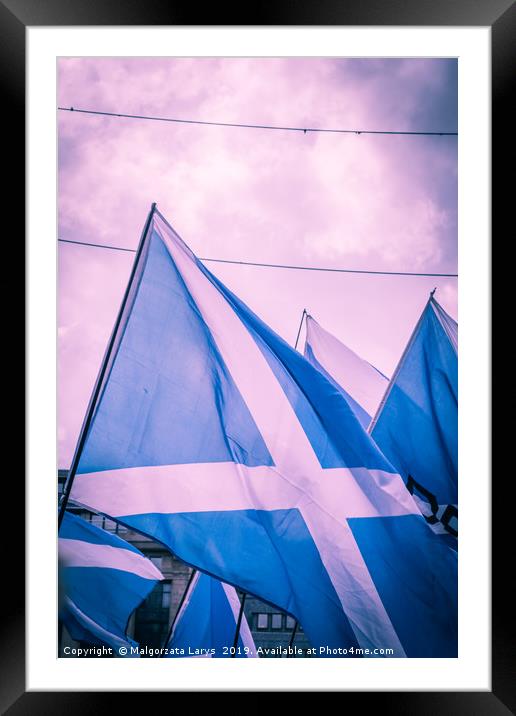 Scottish Flags, Independence March Framed Mounted Print by Malgorzata Larys